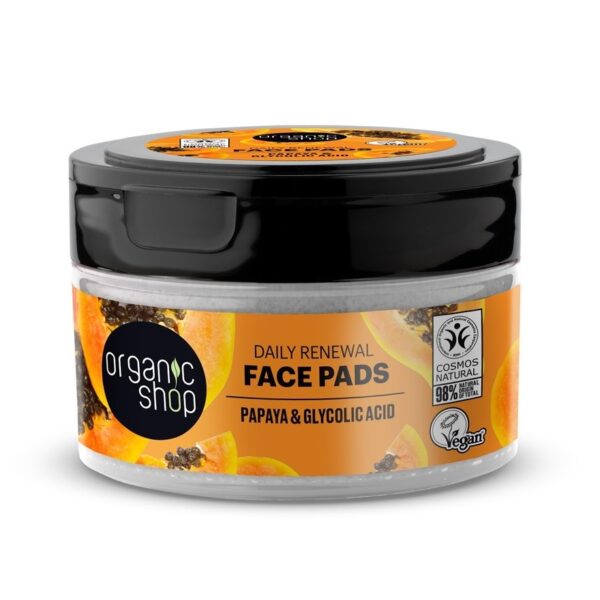 ORGANIC-SHOP-Papaya-Glycolic-Acid-–-Daily-Renewal-Face-Pads